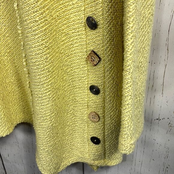 Soft Surroundings Yellow Cowl Neck Button Hem Knit Sweater Tunic Cozy Fall Layer - Picture 11 of 15